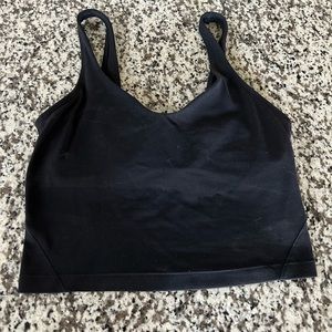 Lululemon Black Crop Top with Built in Bra